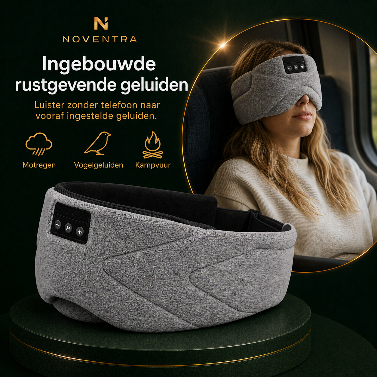 Noventra™ DroomRust – Bluetooth-slaapmasker