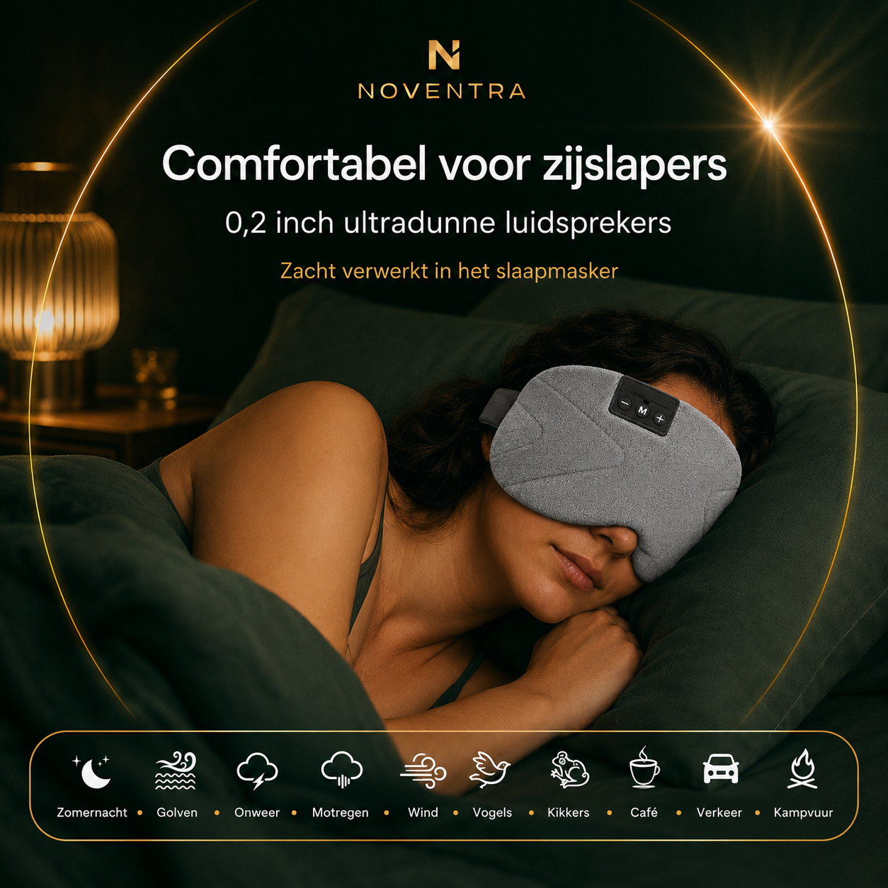 Noventra™ DroomRust – Bluetooth-slaapmasker