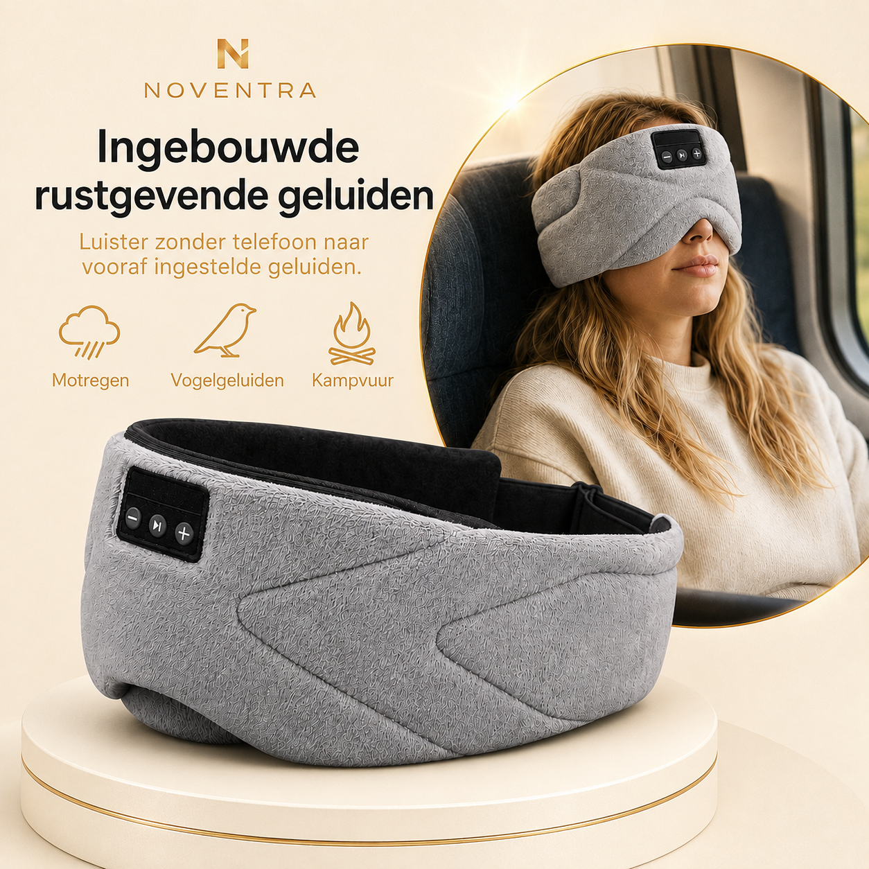 Noventra™ DroomRust – Bluetooth-slaapmasker