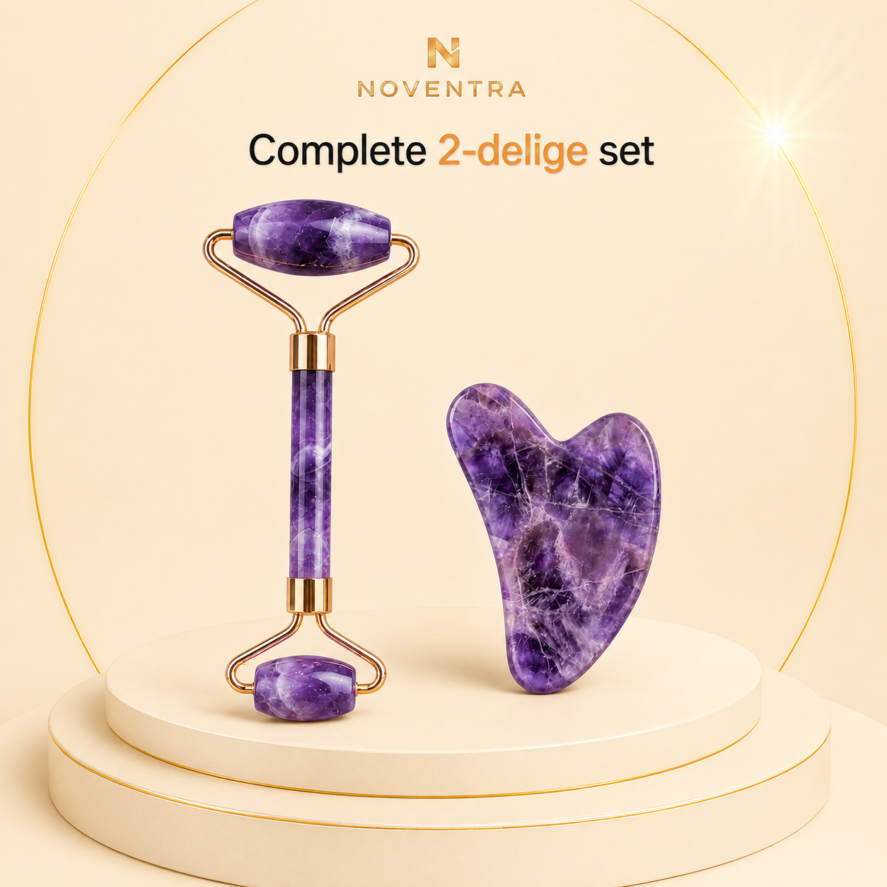 Noventra™ Amethist Roller & Gua Sha Set