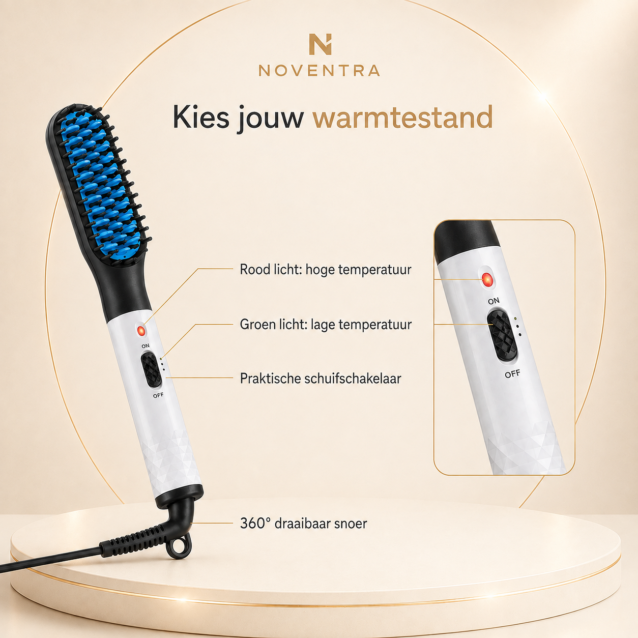 Noventra™ Baard- & Haarstijlborstel