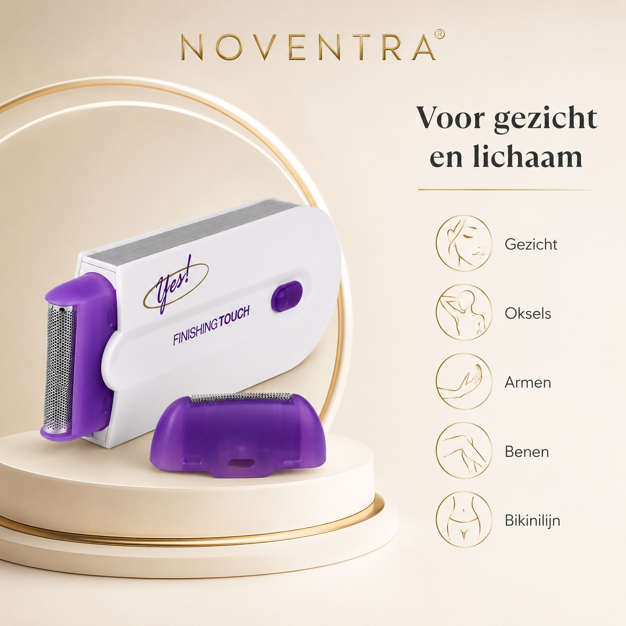 Noventra™ SmoothTrim – Elektrische Damestrimmer met Opzetkammen.